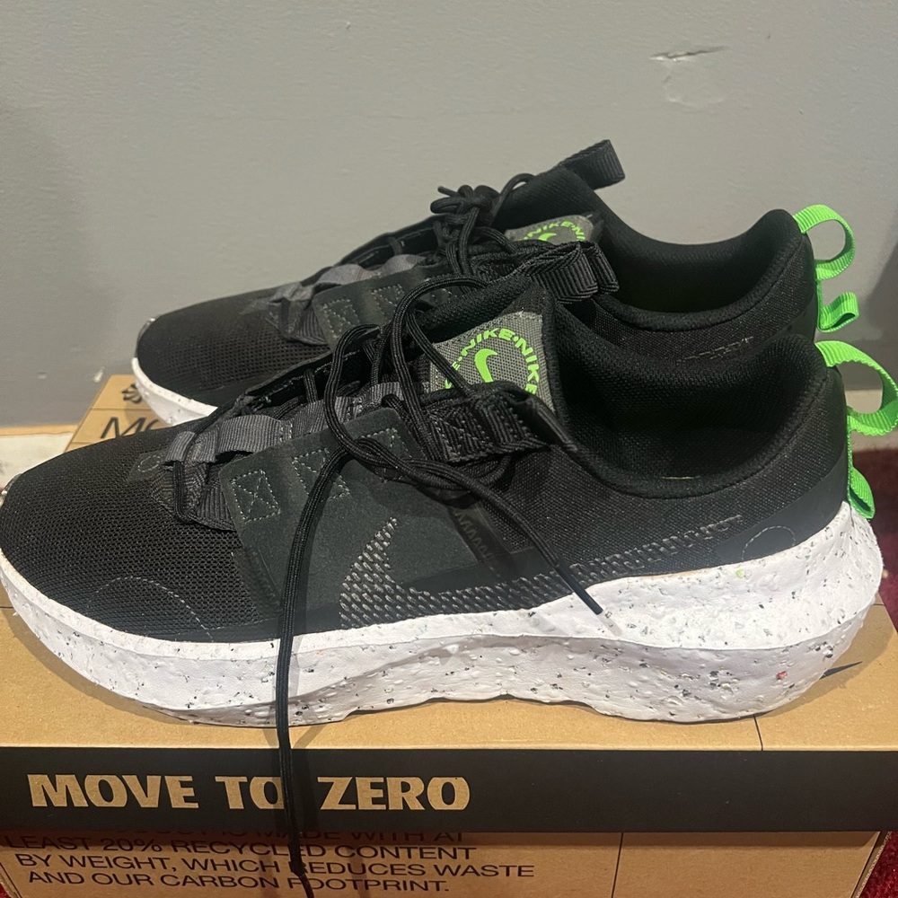 Nike Black Sneakers with Green Highlights